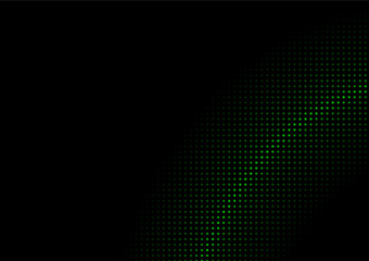 The black background has a curved dark and light gradient green graphic pattern. Can be used to design media