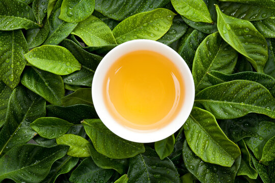 Tea and tea leaves