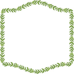 Obraz premium Green leaves Branch Square Frame leaf laurel wreath horizontal vintage frames flower floral border Botanical Branches ornate Elements design border badge decoration isolated 