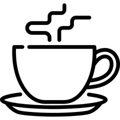 Coffee icon. Outline design. For presentation, graphic design, mobile application.