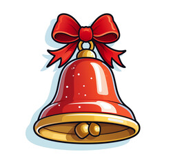 Christmas jingle bell ornament illustration isolated.