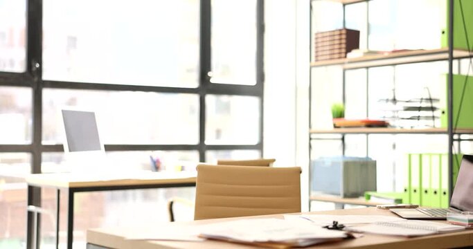 Businesswoman manager examining documents and throwing them away 4k movie. Poorly done work in business concept