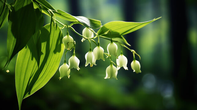 Polygonatum Standing Alone Against a Natural Backdrop