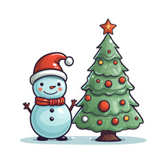 Christmas snowman isolated