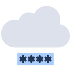 Cloud storage password icon. Outline design. For presentation, graphic design, mobile application.