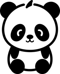 Cute little panda silhouette icon in black color. Vector template for laser cutting. © StocknPicture