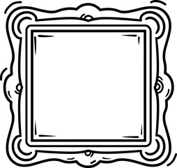 Picture frame silhouette icon in black color. Vector template.