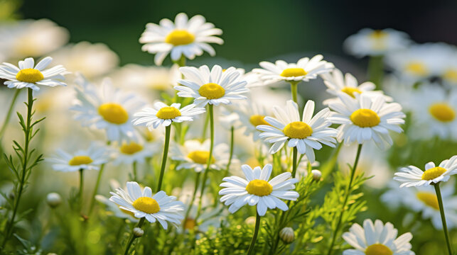 Pyrethrum Isolated on Natural Background, Generative ai