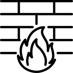 Fototapeta premium Firewall icon. Outline design. For presentation, graphic design, mobile application.