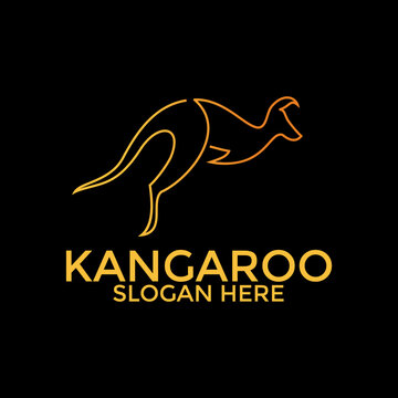 Kangaroo simple modern logo vector, Creative Kangaroo Minimalist logo design template