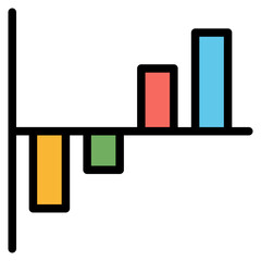 Graph icon. Filled outline design. For presentation, graphic design, mobile application.
