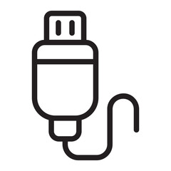 usb connector line icon