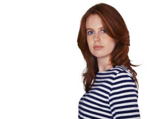 Woman, portrait and fashion confidence or clothes trends, relax pose or isolated on transparent png background. Female person, face and casual stylish outfit for weekend or proud, serious in Canada