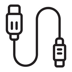 usb cable line icon