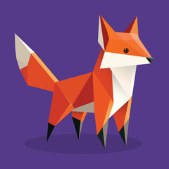 fox in origami vector style