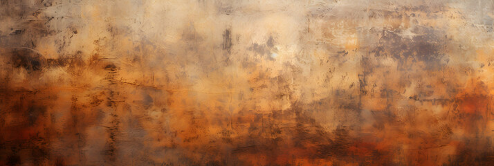 Old and grungy artistic and abstract painting, panoramic background with copy space