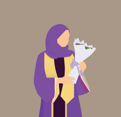 Arabic girl in university graduation dress