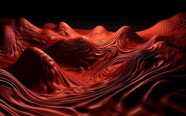 Fototapeta premium Abstract background with waves of red sand, Generative AI