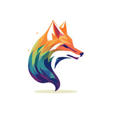 wolf colorfull gradient logo template