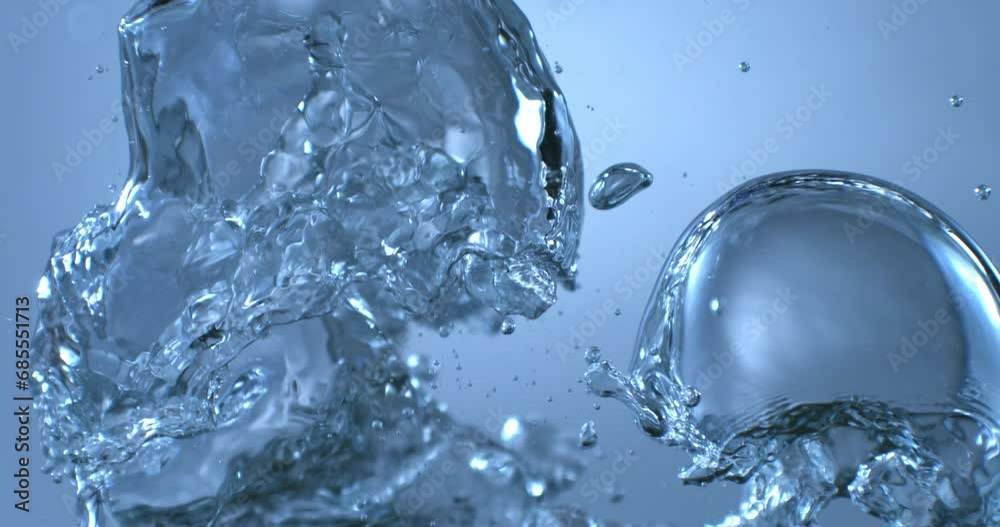 Wall mural slow motion macro of micro particles molecules in a liquid are analyzed with microscope for research
