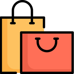 Shopping bag icon. Filled outline design. For presentation, graphic design, mobile application.