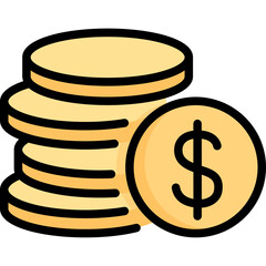 Money icon. Filled outline design. For presentation, graphic design, mobile application.