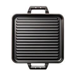 Fototapeta premium Black Grill Pan with Handle, on a transparent background