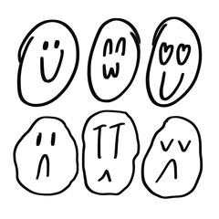 Fototapeta premium set of cartoon faces