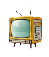 Old TV. vintage tv on transparent background