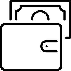 Wallet icon. Outline design. For presentation, graphic design, mobile application.