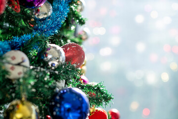 Christmas tree with reflection on the window    