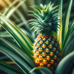 Obraz premium pineapple, fruit, food, tropical, fresh, healthy, ananas, diet, exotic, juice, tasty, organic