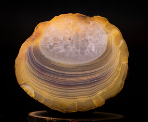 mineral agate on a black background