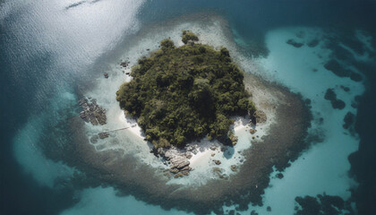 Panoramic view of an island from above