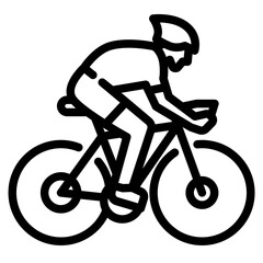 Cycling icon. Outline design. For presentation, graphic design, mobile application.