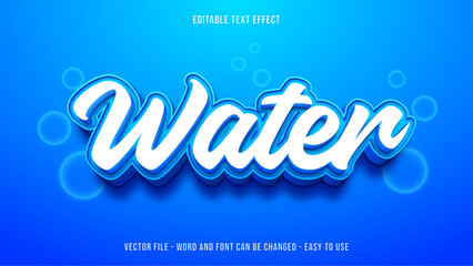 Editable water text effect, ocean text theme - obrazy, fototapety, plakaty