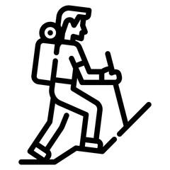 Trekking icon. Outline design. For presentation, graphic design, mobile application.