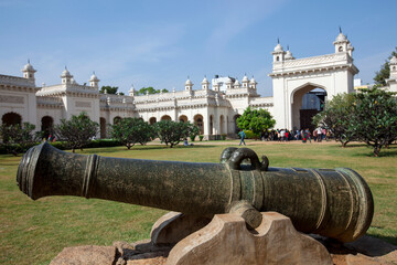 Cannon, Chowmahalla Palace, Chowmahallat Palace, Nizam Palace, Hyderabad, Andhra Pradesh,...