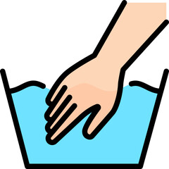 Hand washing clothes icon. Filled outline design. For presentation, graphic design, mobile application.