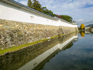 滋賀県 彦根城の水堀の見える景色