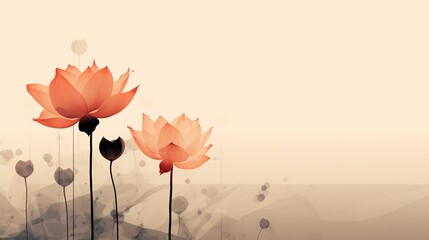 The background of several lotus flowers blooming. Generative AI