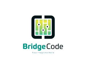 Modern Host code icon logo design vector, Abstract hosted logo design template