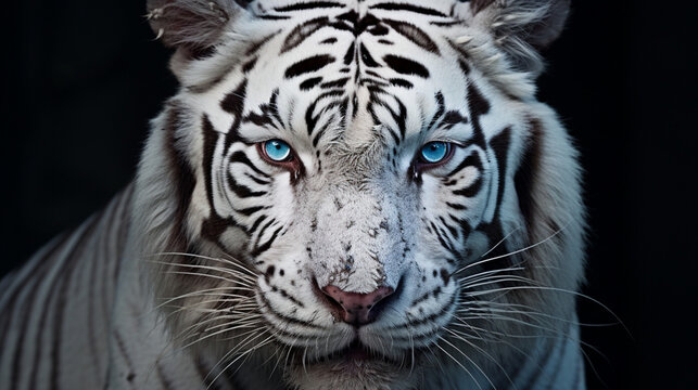 Majestic Tiger Portrait on Black Background