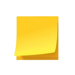 Yellow stick note isolated on transparency background