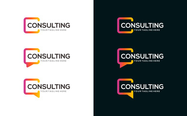 Set of Consult or Communication logo design concept, Business logo design