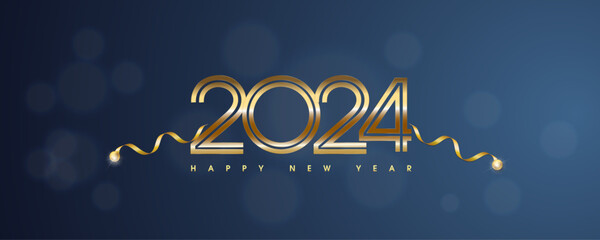 Happy New Year 2024 - obrazy, fototapety, plakaty