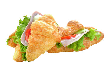 Fresh croissant sandwich transparent png