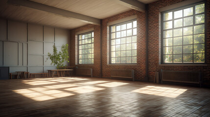 Fototapeta premium empty room with wooden floor