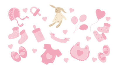 baby girl set vector illustration
