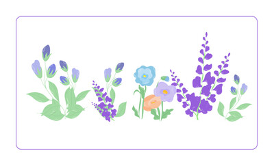 set of flowers vector illustration